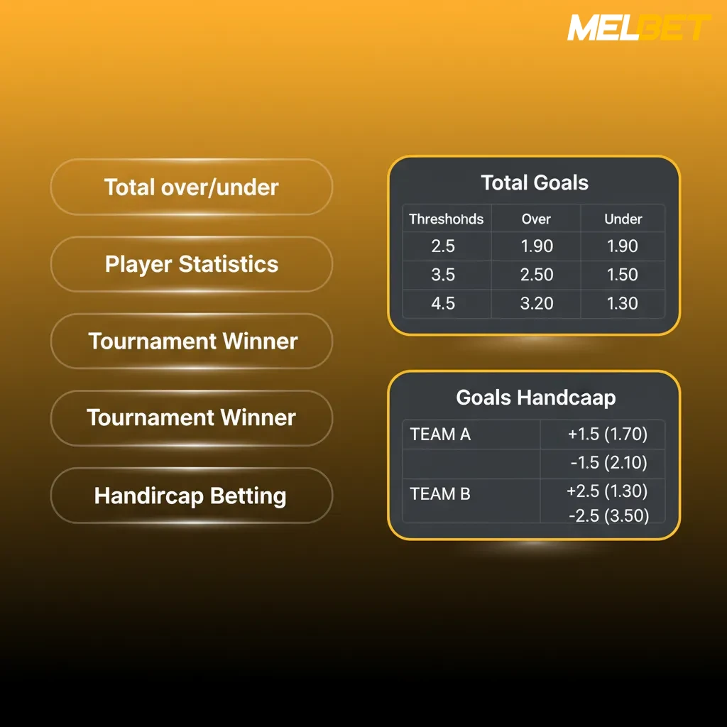 Melbet bet types – Single, Express, System, with payouts and risk levels.